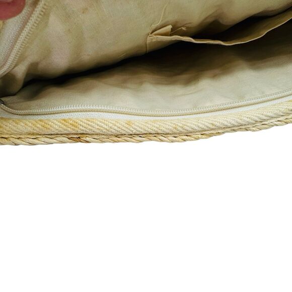 Vintage 70’s Handmade Knit Bamboo Rattan Straw Clutch Bag Handbag Purse Wristlet - Picture 15 of 16